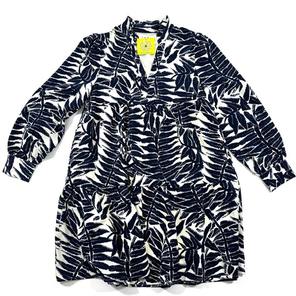 New THML Laguna Palm A Line Dress Long Sleeve - Picture 1 of 6